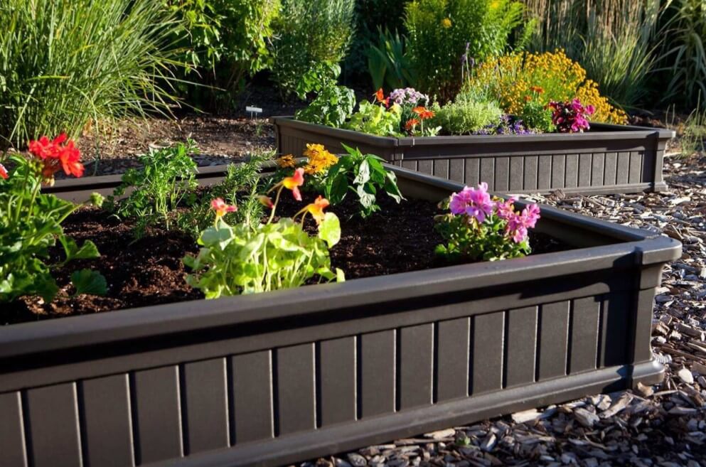 landscape flower beds in front of house
