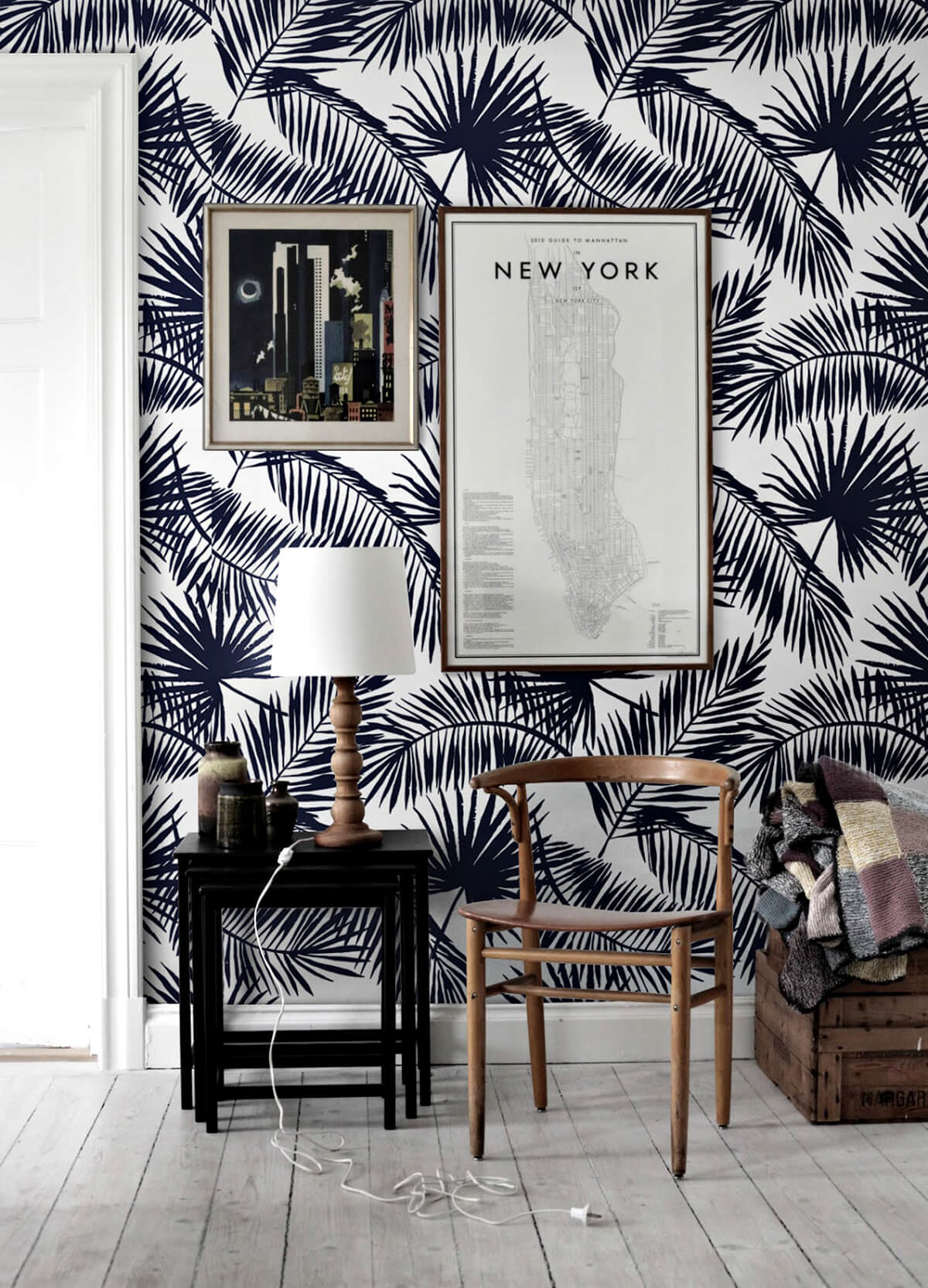 black_and_white_palm_leaves