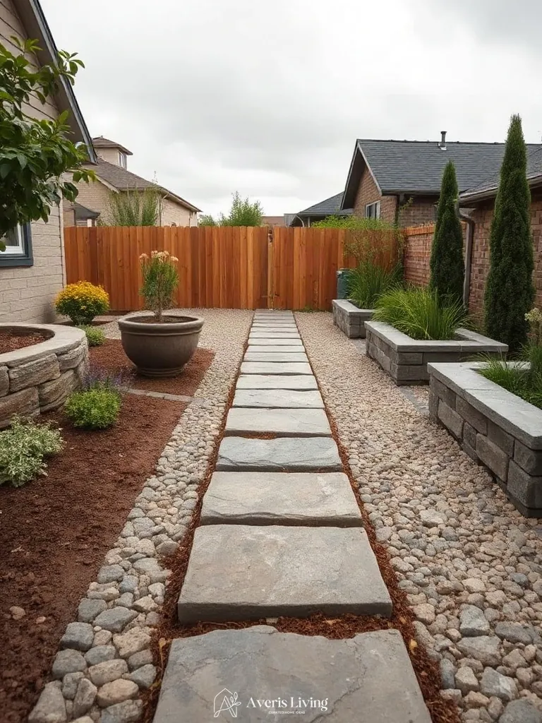 Adding vertical dimension with shade backyard stepping stones before and after