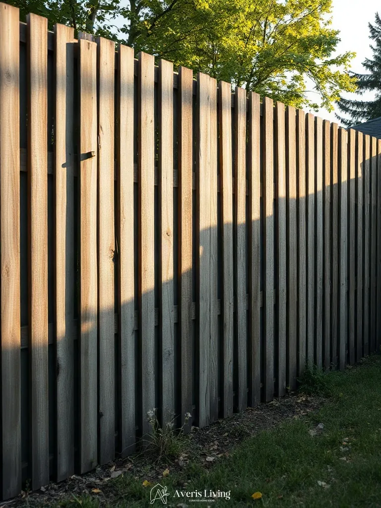 Vertical dimensions in a rustic privacy fence layout