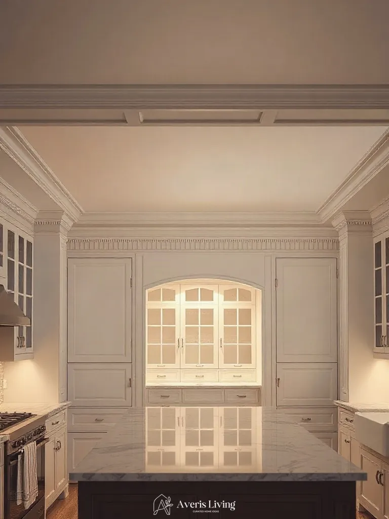 Crown molding and architectural trim finishing budget kitchen storage