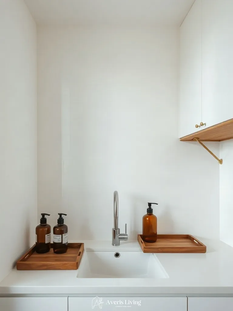 Artful editorial presentation of under sink storage solutions kitchen.