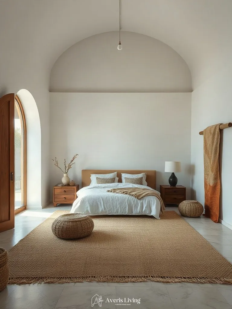 Editorial styling in an earthy boho bedroom aesthetic