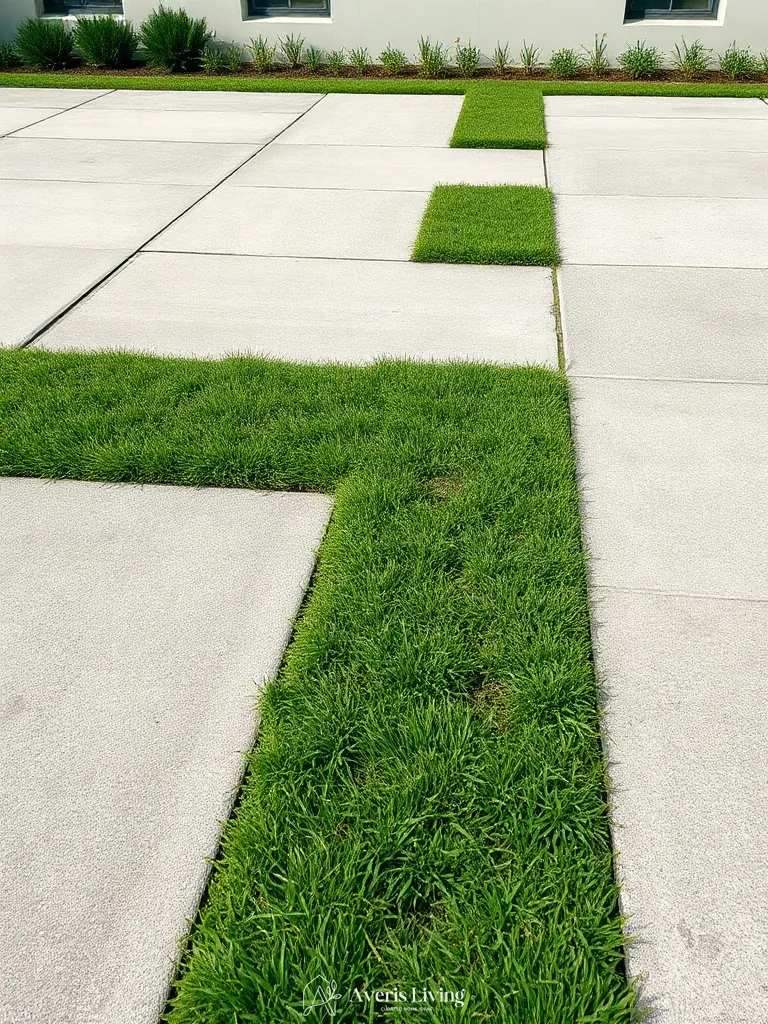Large format pavers with permeable planted joint gaps