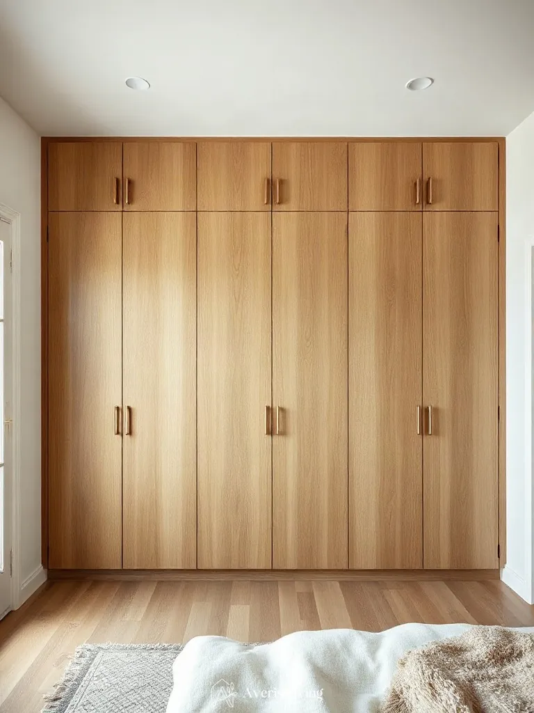 Bespoke wardrobe cabinetry in an earthy boho bedroom aesthetic