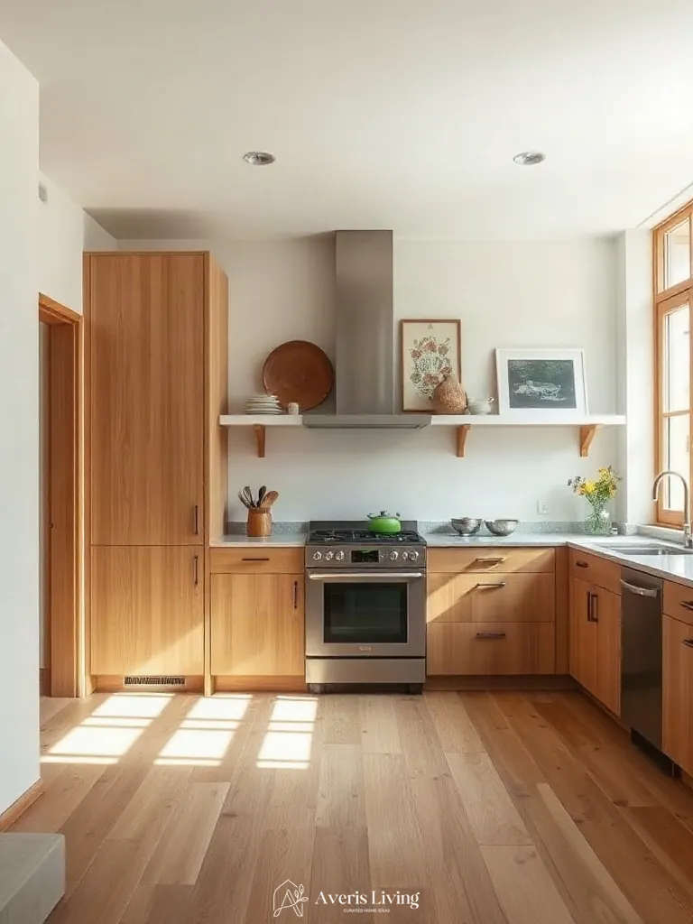 Bespoke Shaker cabinetry with vintage kitchen wall decor