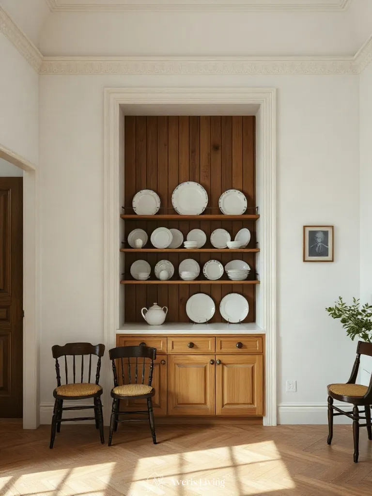 Bespoke plate rack for vintage kitchen wall decor