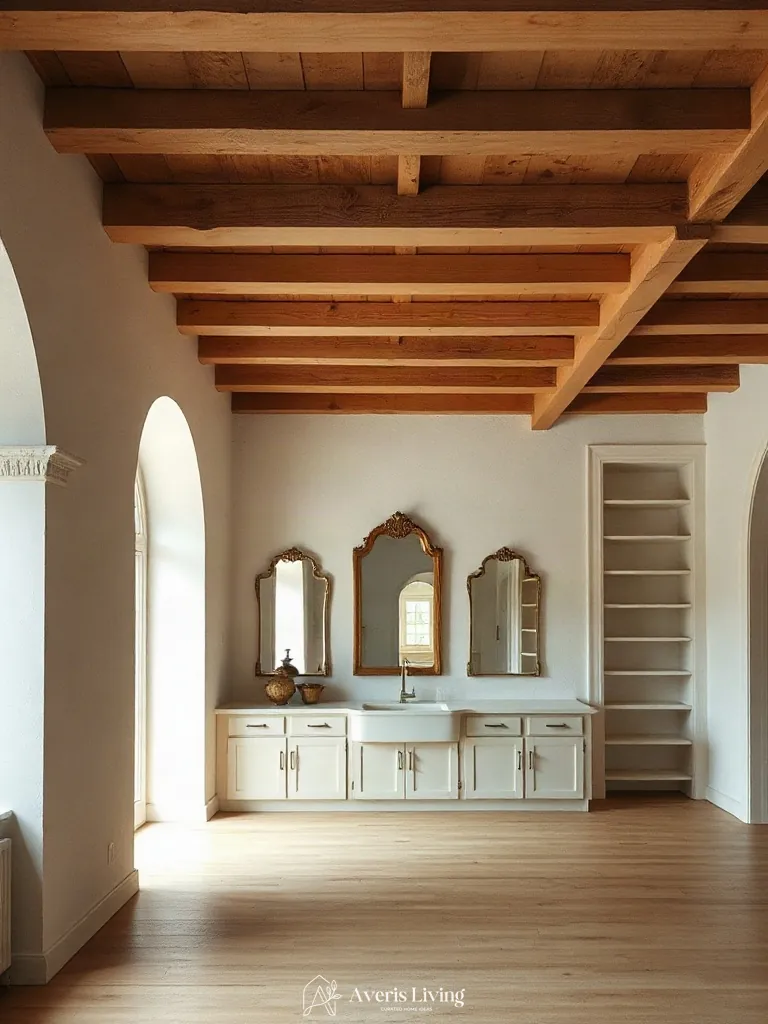 Ceiling architecture meeting vintage kitchen wall decor
