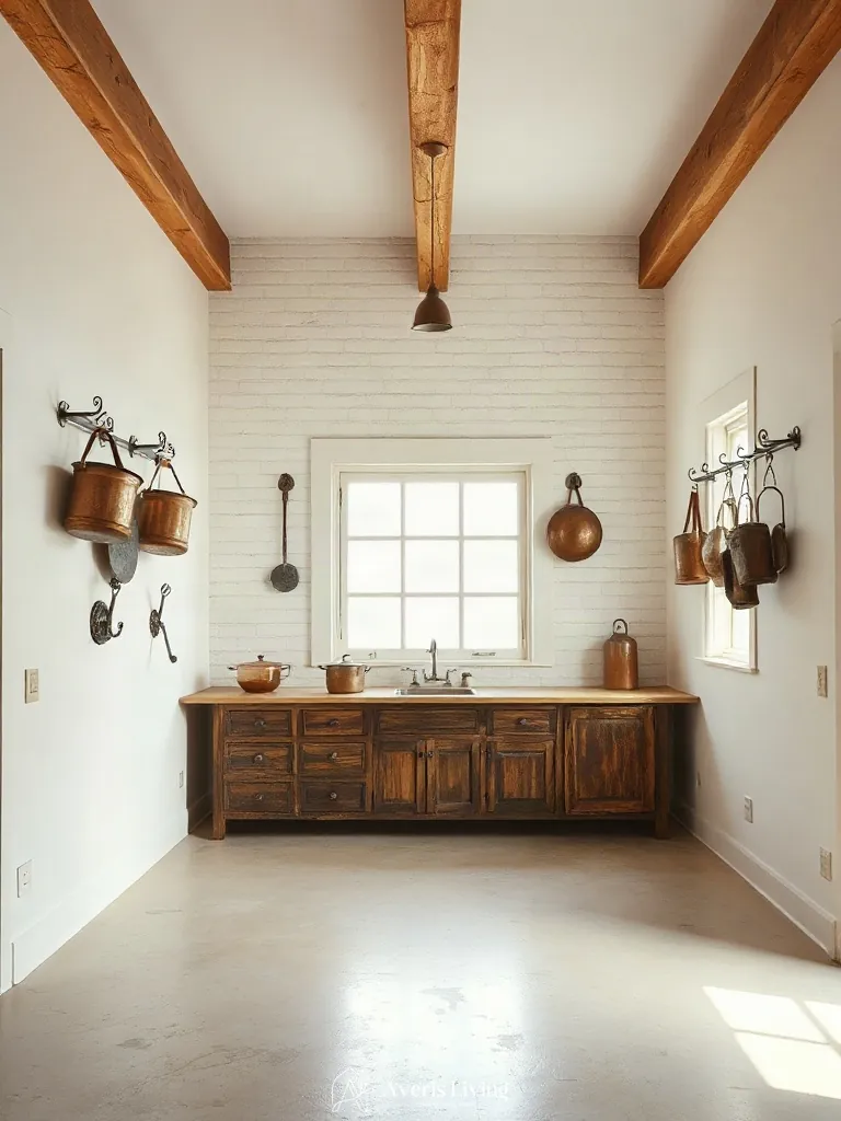 Circulation paths highlighting vintage kitchen wall decor