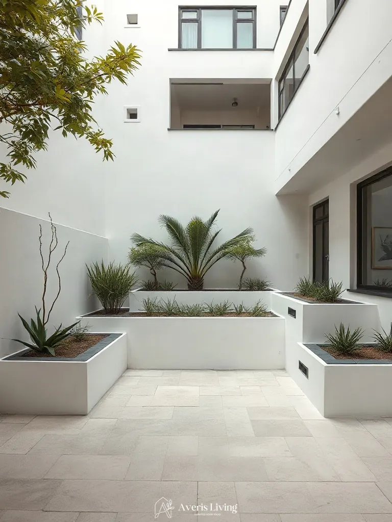 Clean lines of a modern backyard retaining wall
