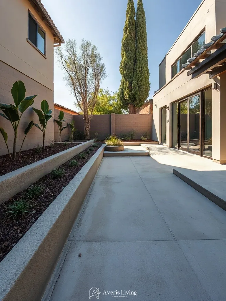 Clean architectural separation lines in retaining walls