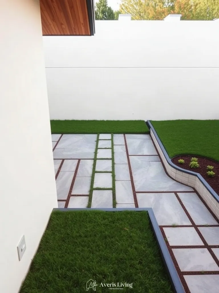 Clean transitions between paved surfaces and lawns in retaining wall design