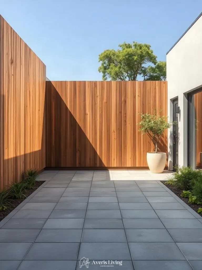 Backyard privacy fence serving as focal gathering backdrop