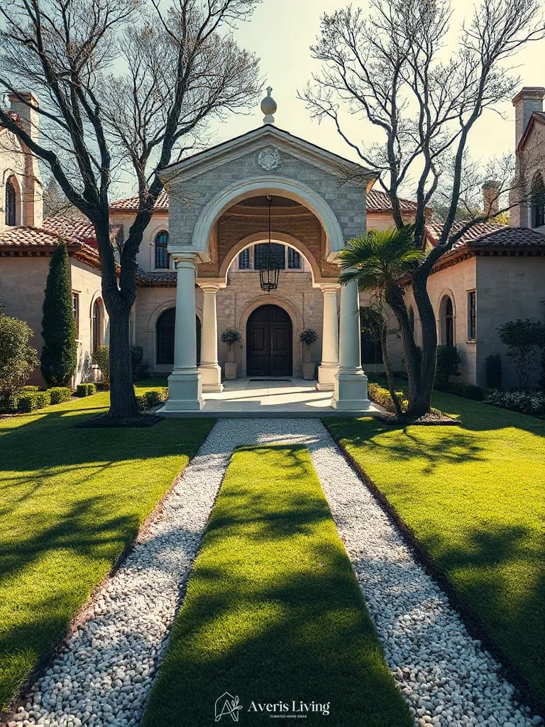 Clear sightlines leading to an aesthetic backyard gazebo design in a landscaped yard
