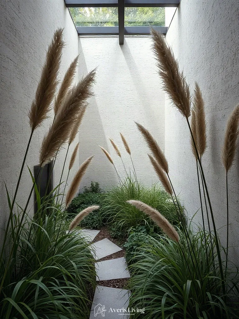 Ornamental grasses in fairy backyard landscaping makeover