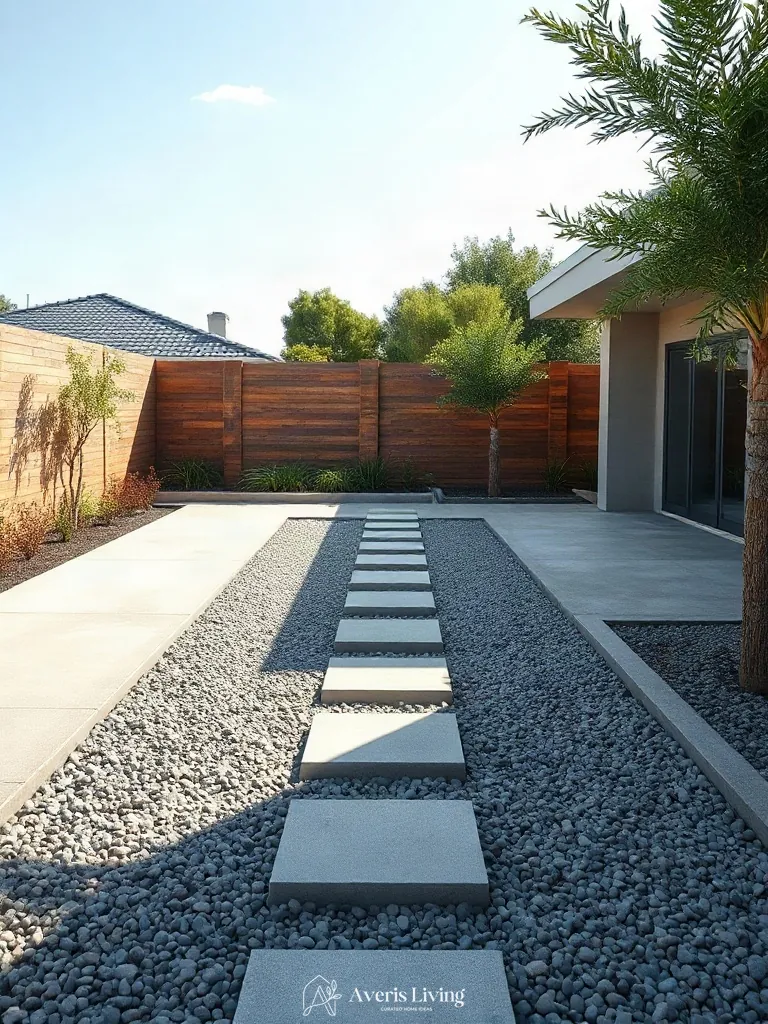 Structural perimeter design for a modern backyard stepping stones makeover