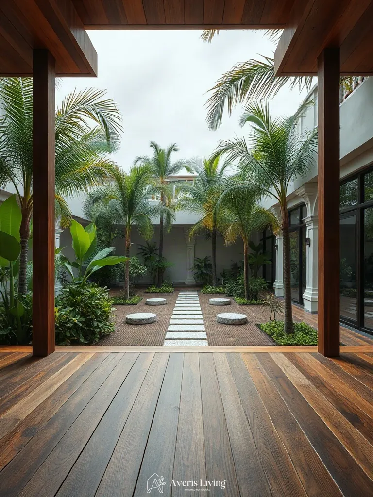 Structural thresholds defined by distinct outdoor materials