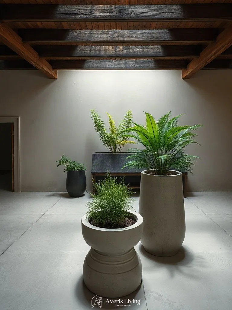 Designer planters in fairy backyard landscaping makeover