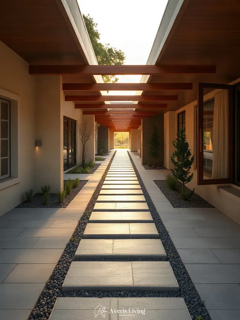 Intuitive movement patterns across a modern backyard stepping stones makeover