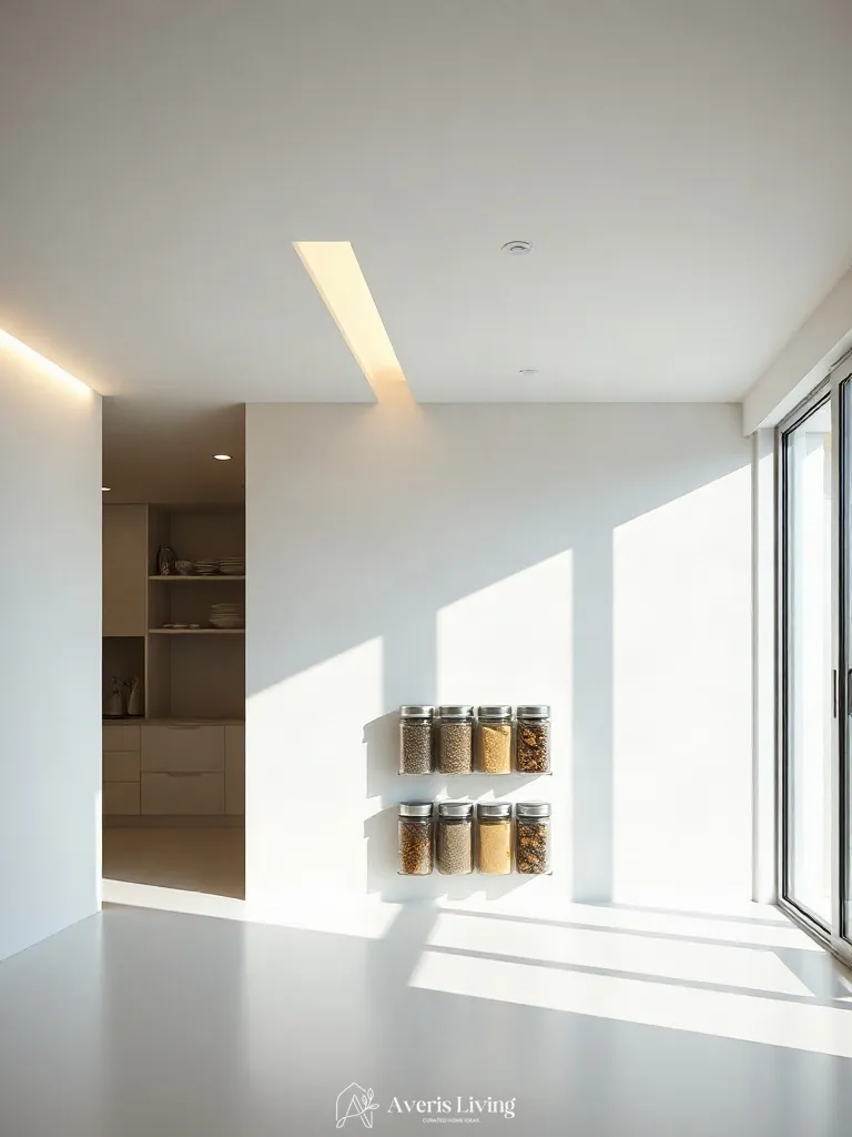 Linear task lighting accentuating magnetic spice rack ideas shadows