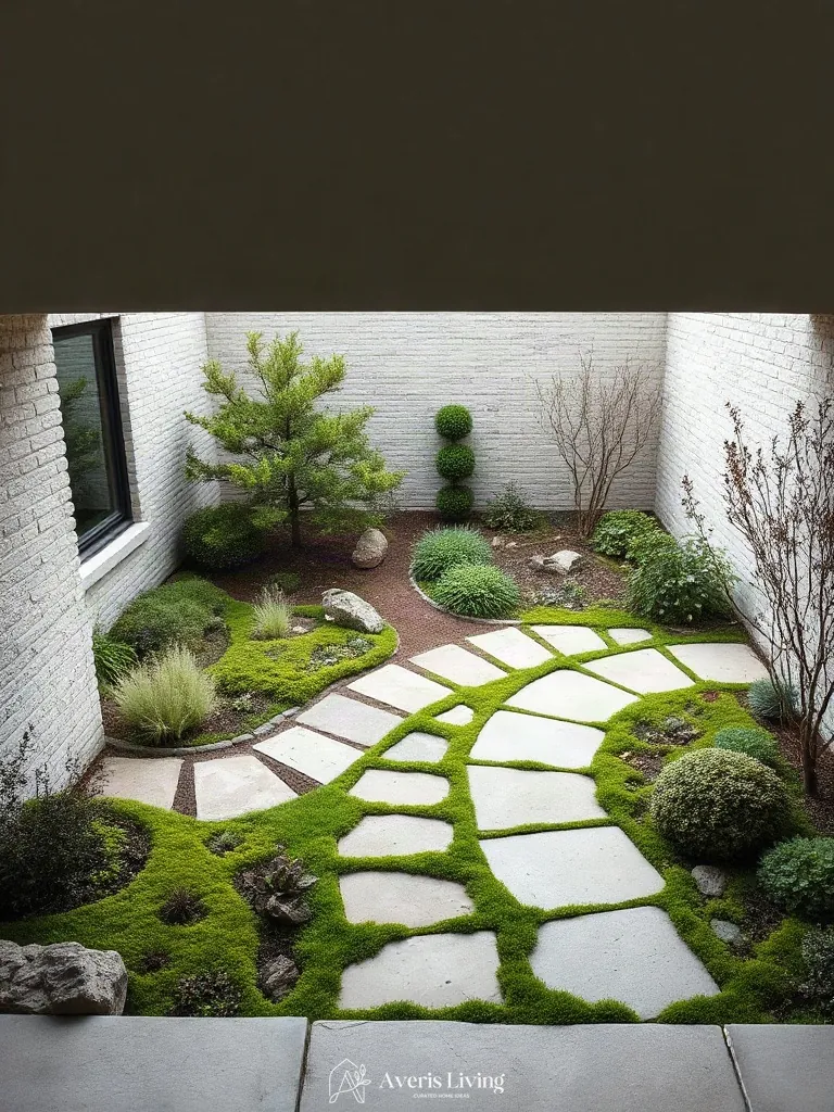 Elevated spatial overview of fairy backyard landscaping makeover zones