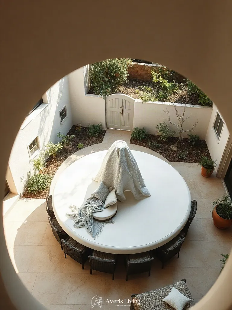 Ergonomic gathering area in fairy backyard landscaping makeover