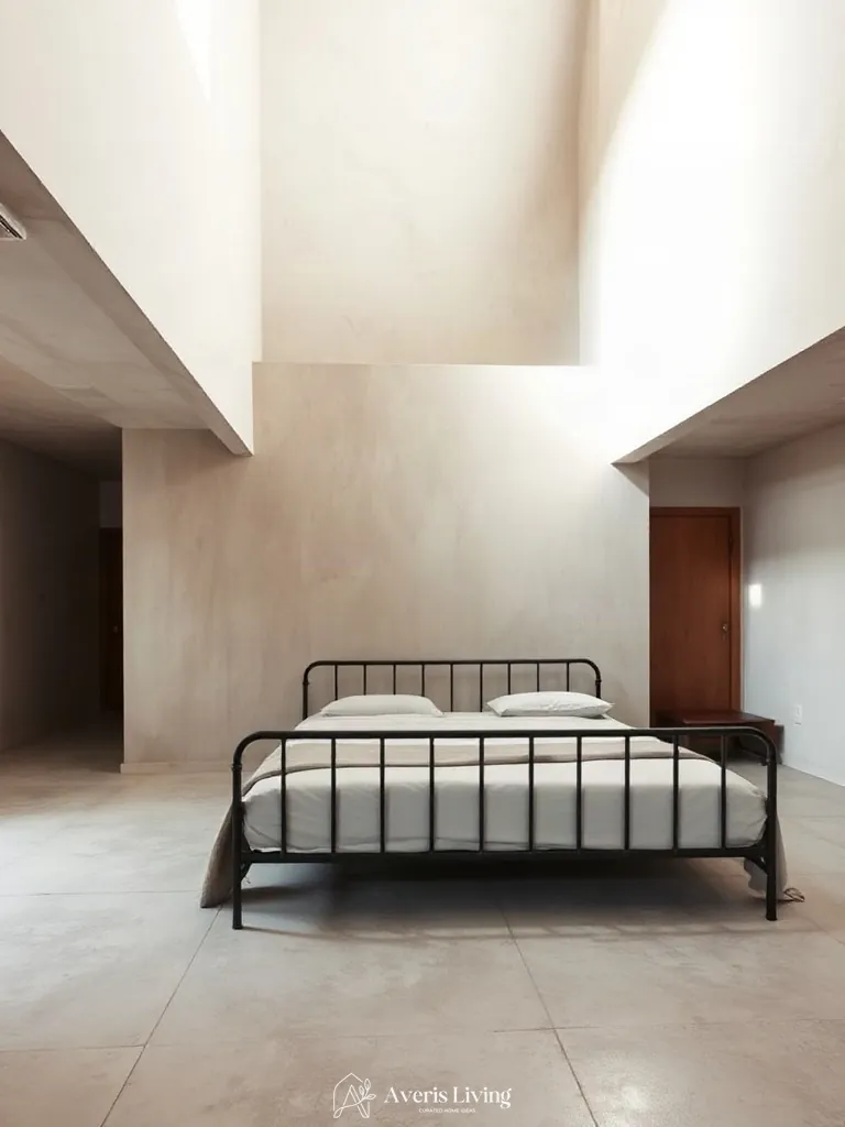 Ergonomic hidden storage integrated into an iron bed frame styling setup