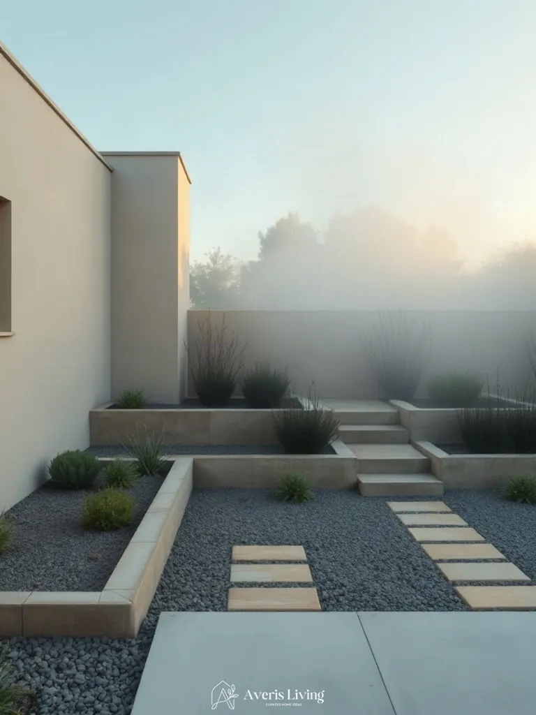 Clear sightlines and focal points created by a backyard retaining wall makeover