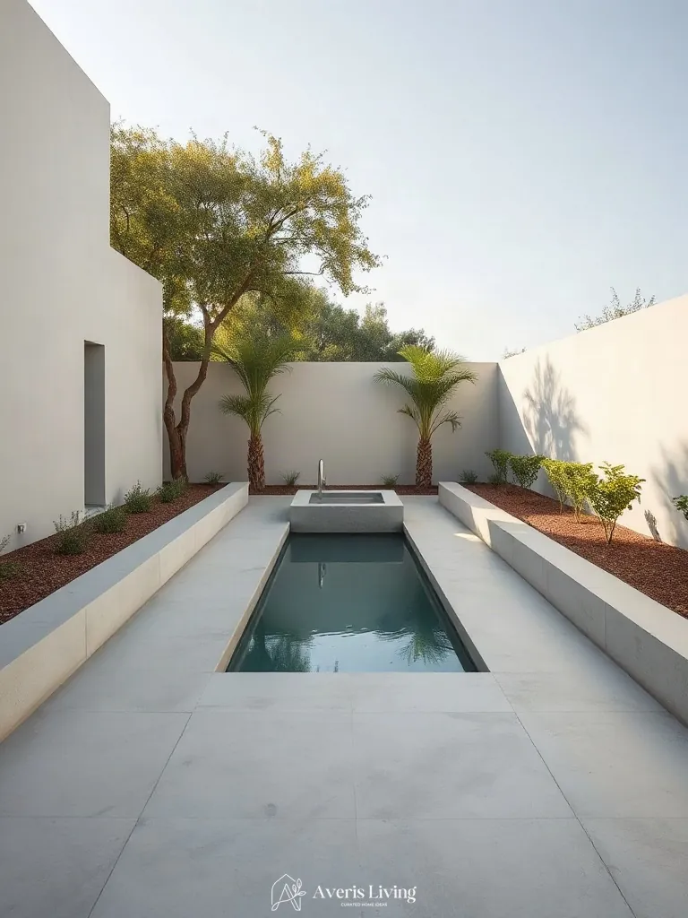 Clear sightlines created by modern backyard retaining walls