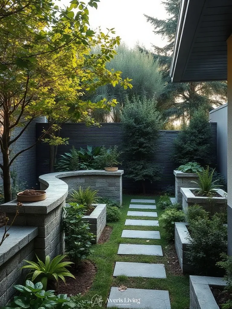Clear focal points created by landscape retaining walls