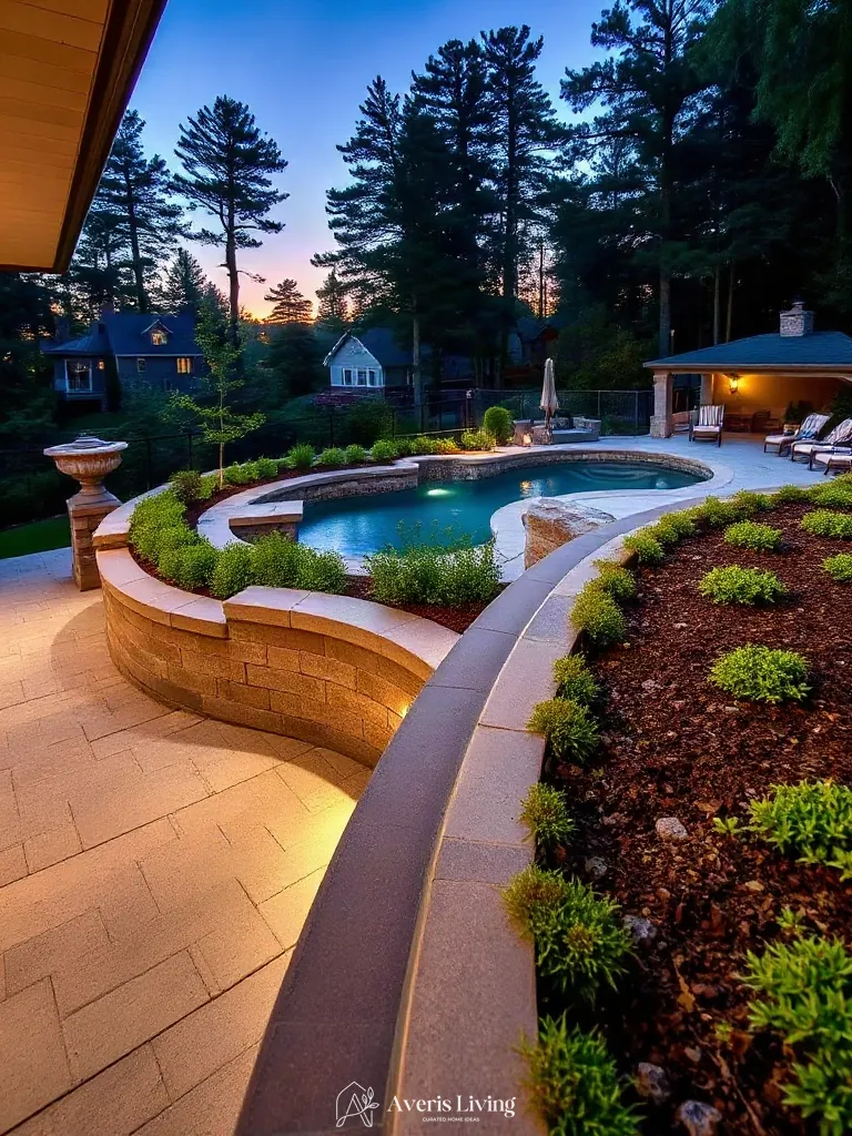 Finishing touches featuring organic creeping greenery and hardscape harmony