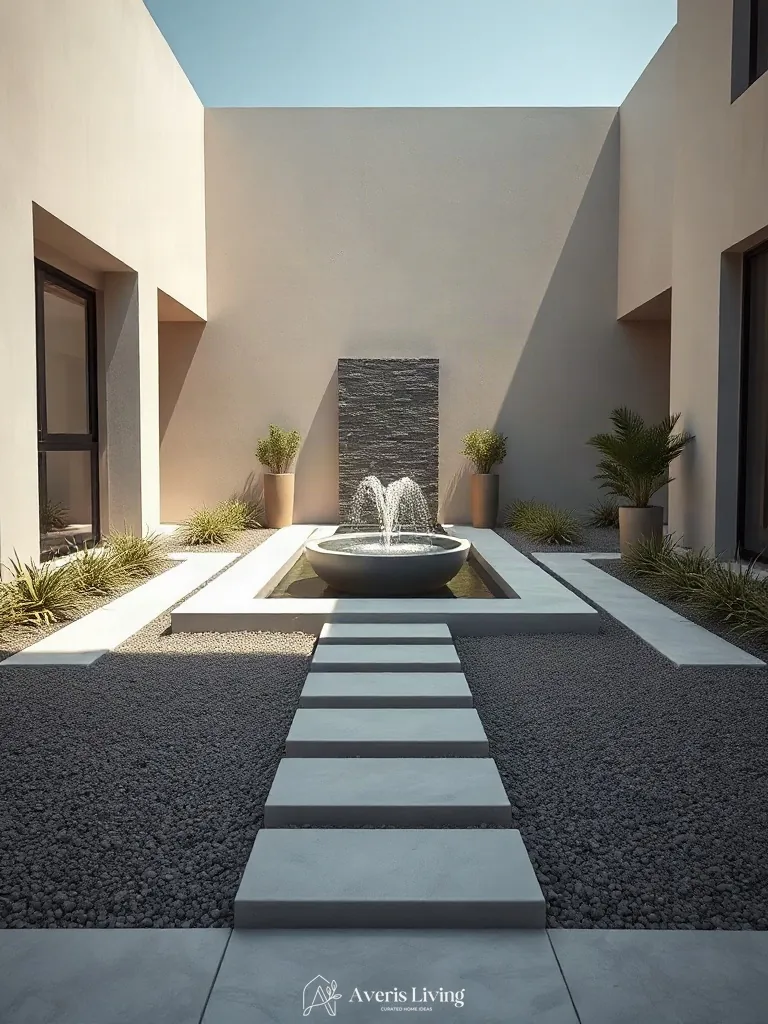Stepping stones creating intentional sightlines in the backyard