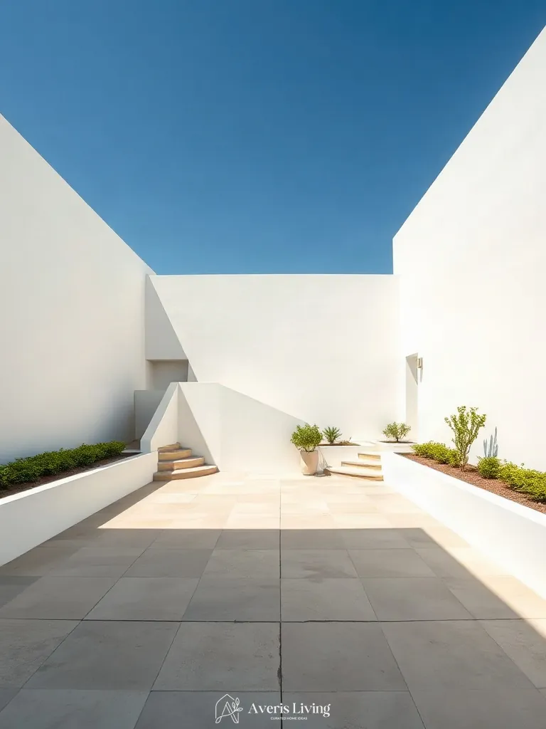 Geometric precision in modern backyard retaining wall design