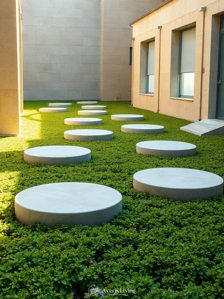 Lush ground cover carpets binding the stone and soil together