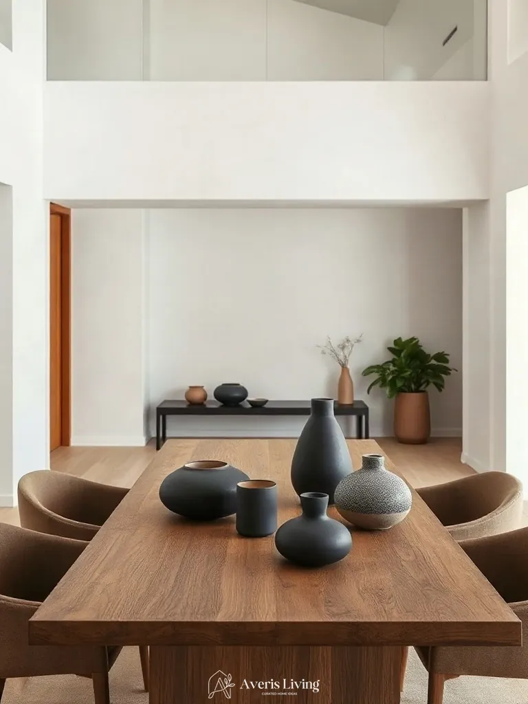 Ceramics styling in an affordable dining room for small spaces