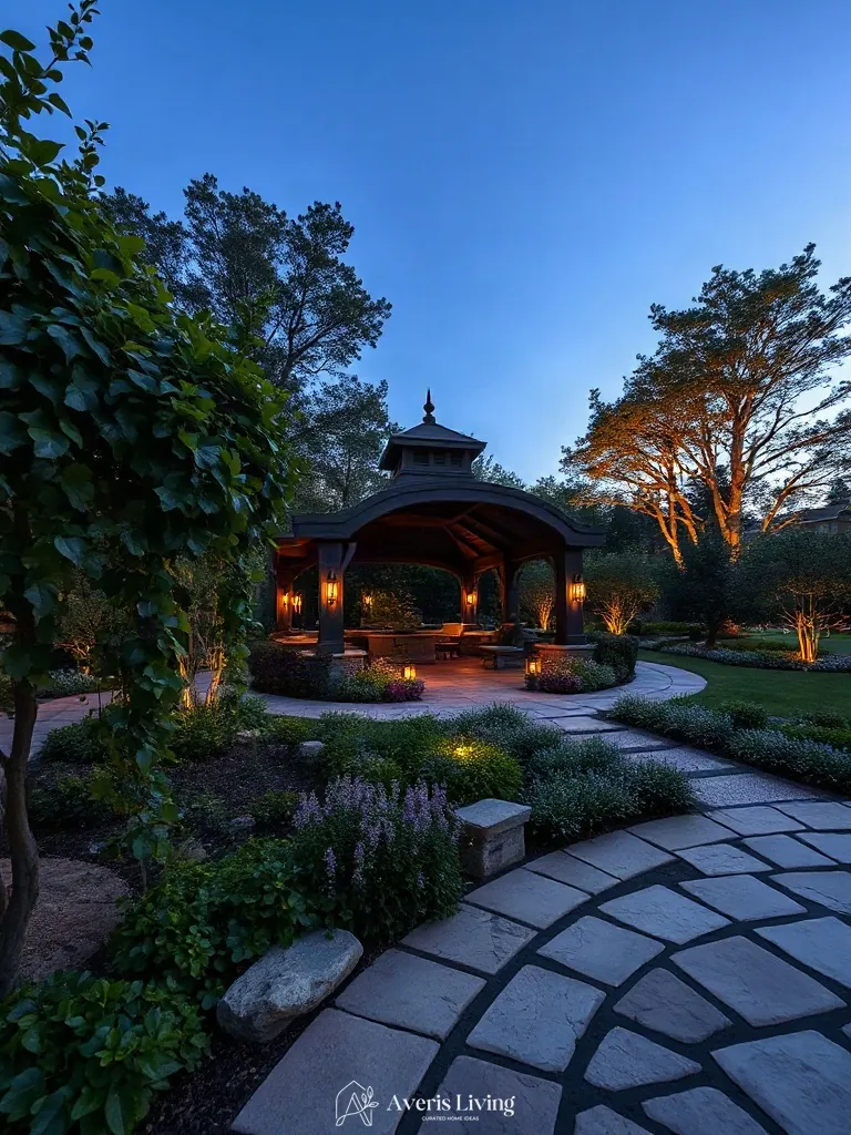 Harmonizing nature and architecture in a completed backyard gazebo project