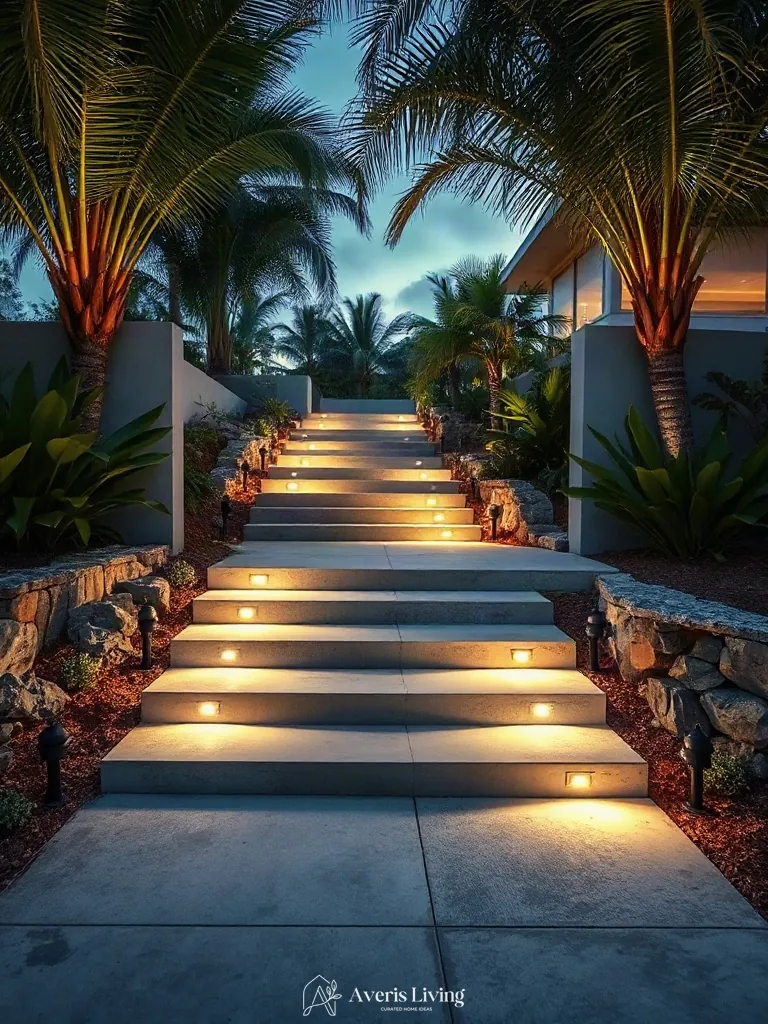 Integrated architectural step lights for safety and beauty