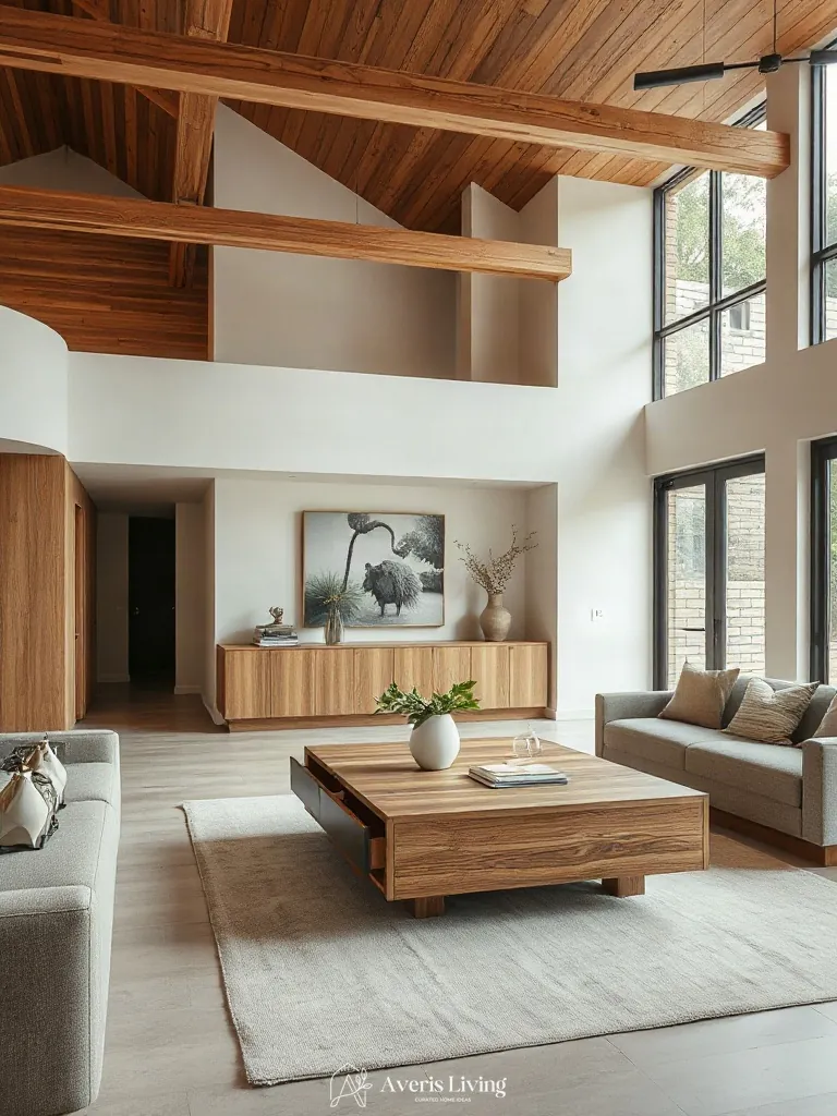 Hidden storage integrated within rustic wood coffee table ideas
