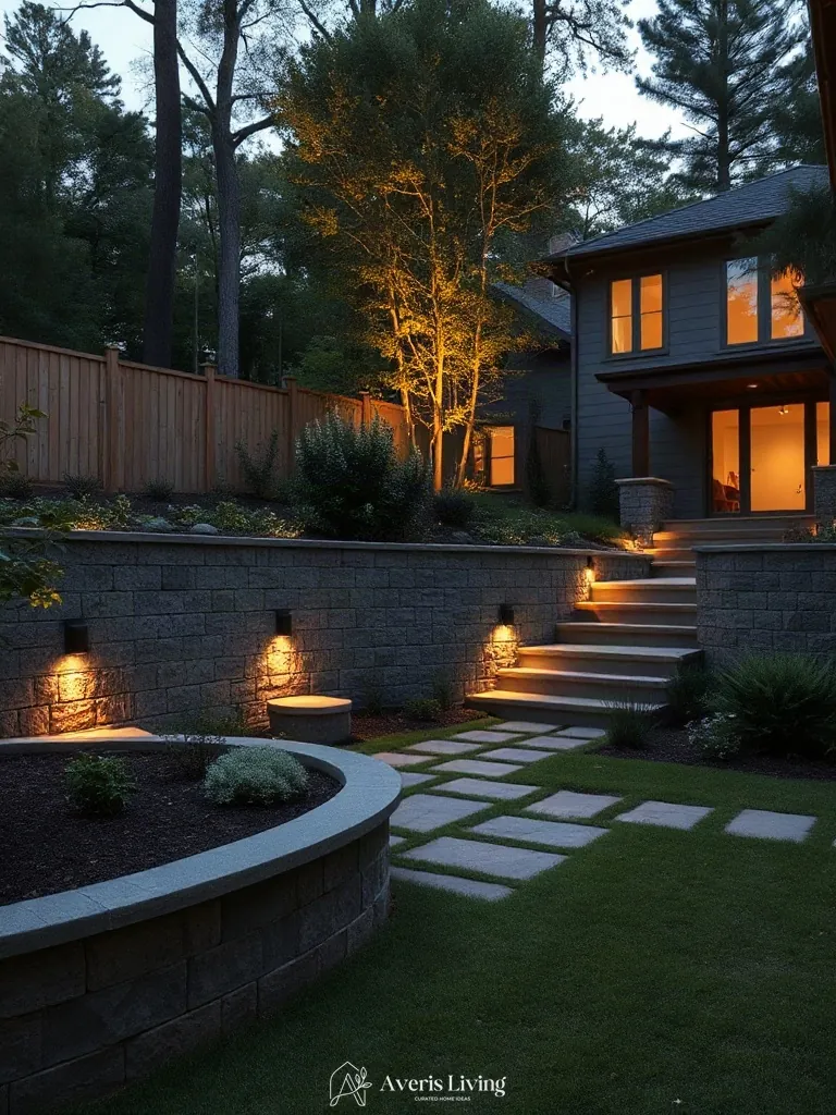 Retaining walls integrated with landscape borders