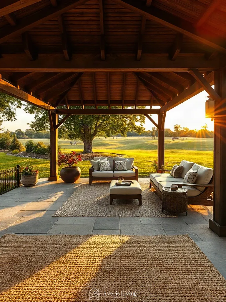 Inviting lounge arrangements under a newly designed backyard gazebo
