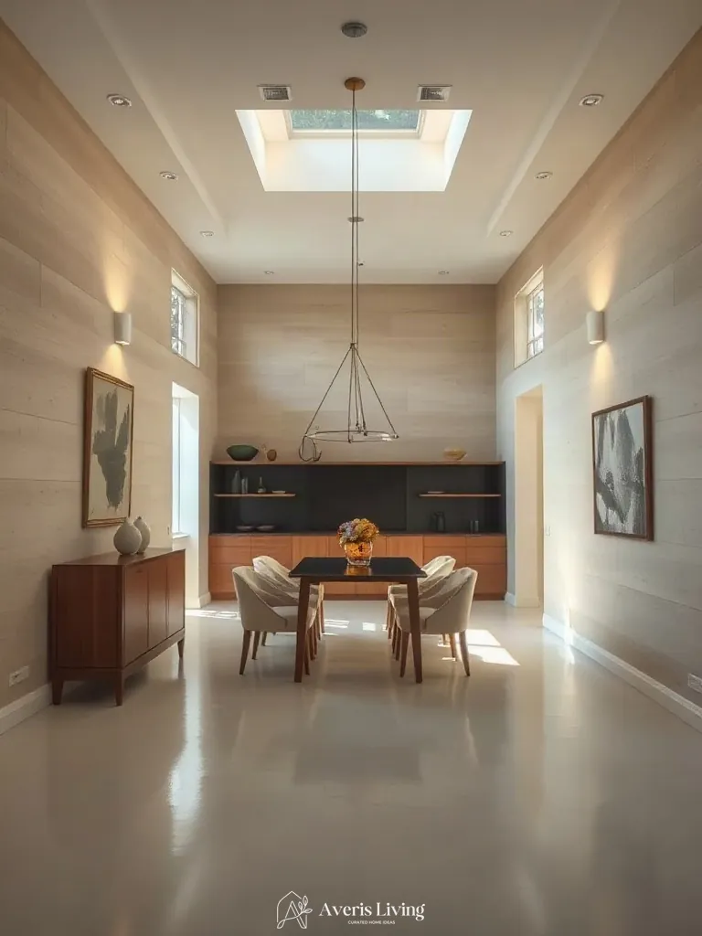 Layered lighting in an affordable dining room for small spaces