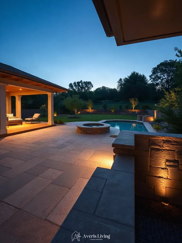 Spatial flow and layout of a luxury backyard shed before and after outdoor living space