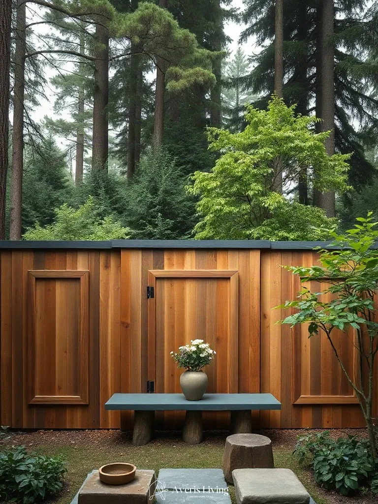 Natural material palette for rustic fence design