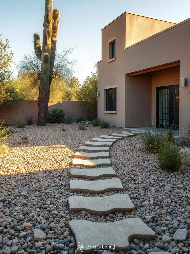 Natural stone material palette blending into the outdoor environment