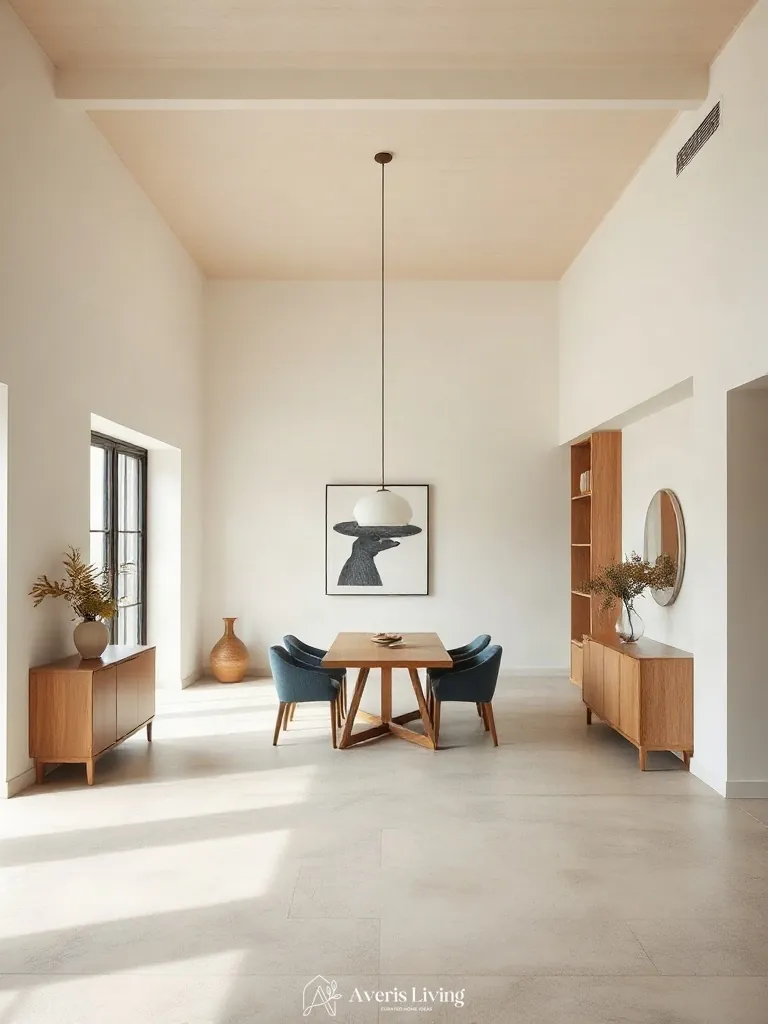 Open-concept layout in an affordable dining room for small spaces