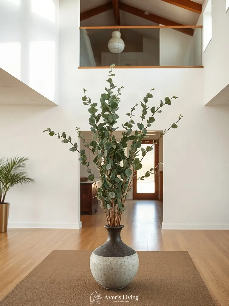 Botanical branches in an affordable dining room for small spaces