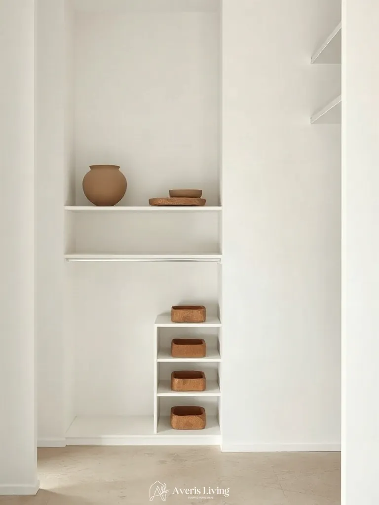 Sculptural ceramics styling small closet organization systems