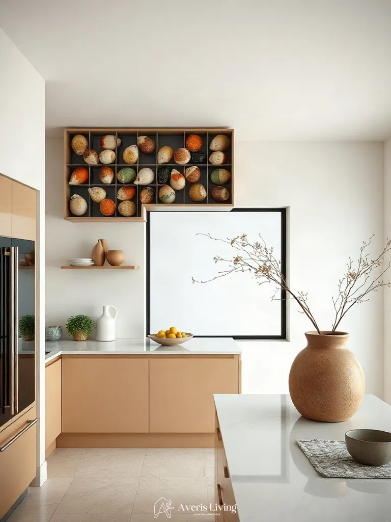 Curated kitchen styling featuring ceramic magnetic spice rack ideas