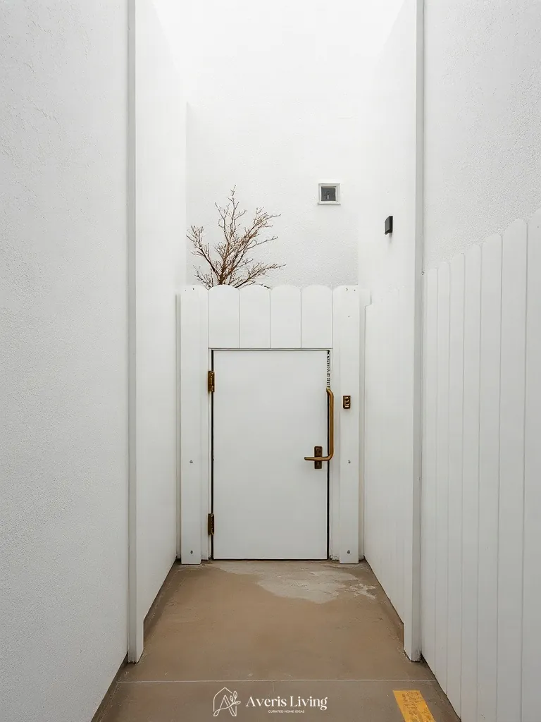 Hidden access doors in a cozy backyard privacy fence layout