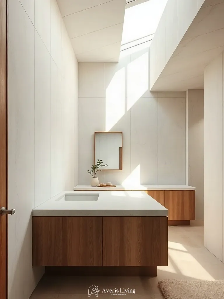 Seamless wall panel integration for under sink storage solutions kitchen.